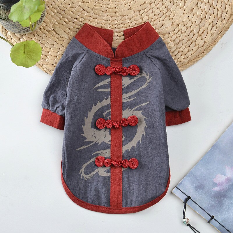 Pet Clothes bulldog ingles Dog Cat Clothes Spring And Summer Lace Print bulldog frances Shirt moletom masculino com capuz: Gray / XL