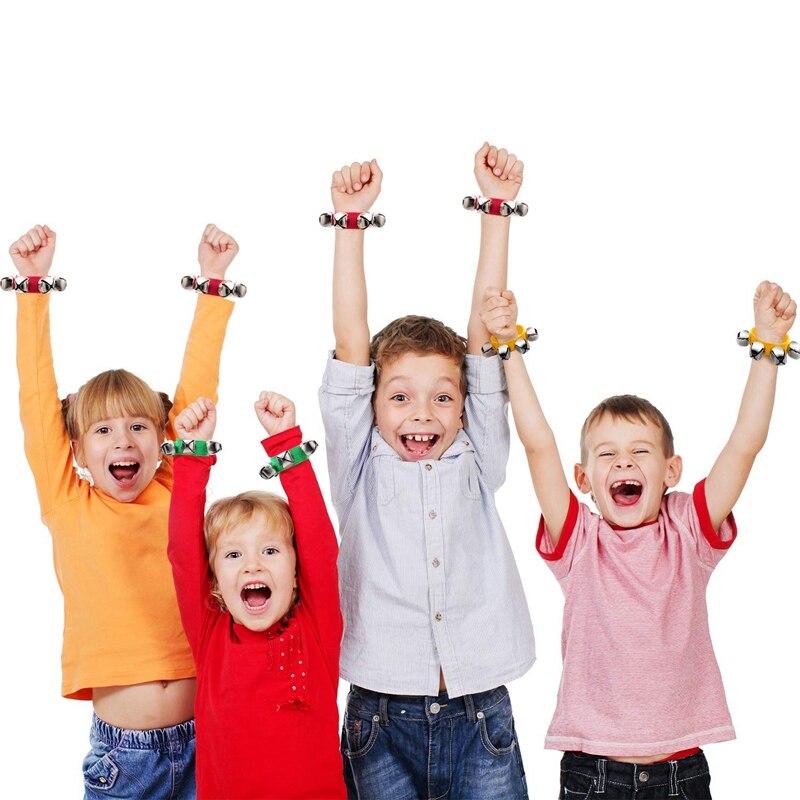 Band pols belletjes armbanden jingle muzikale enkel belletjes ritme instrument percussie feestgunsten voor kerstmis schoolkinderen  (2