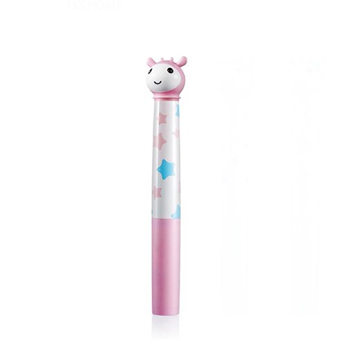 Cepillo de dientes eléctrico de música para niños con vibración en forma de Animal cepillo de dientes eléctrico a prueba de agua cerdas de silicona suave + cabeza de reemplazo: pink