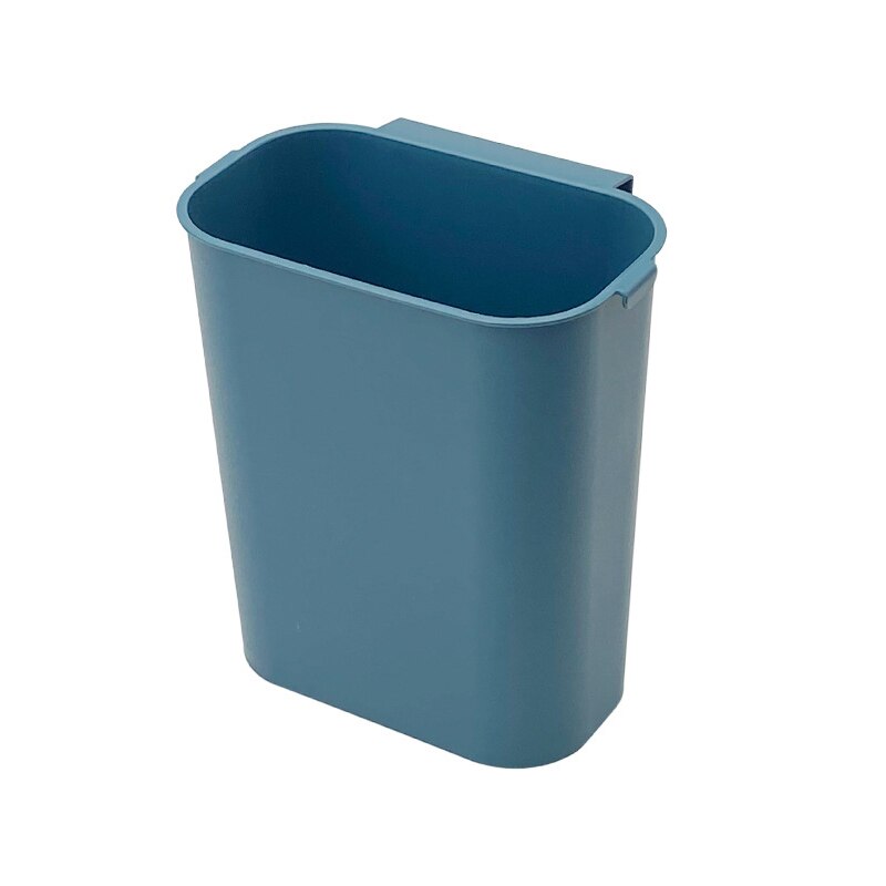 Kitchen Wall Mounted Trash Can Cabinet Door Hanging Garbage Bin Garbage Cans for Kitchen Bathroom Toilet Waste Rubbish: dark blue