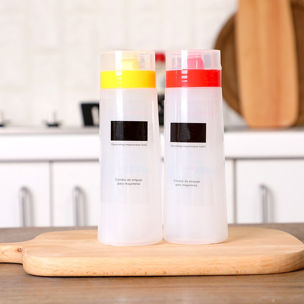 300ML 4 Holes Kitchen Squeeze Condiment Dispenser Mayonnaise Olive Oil Squeeze Dispenser Cruet Kitchen Accessories Tool