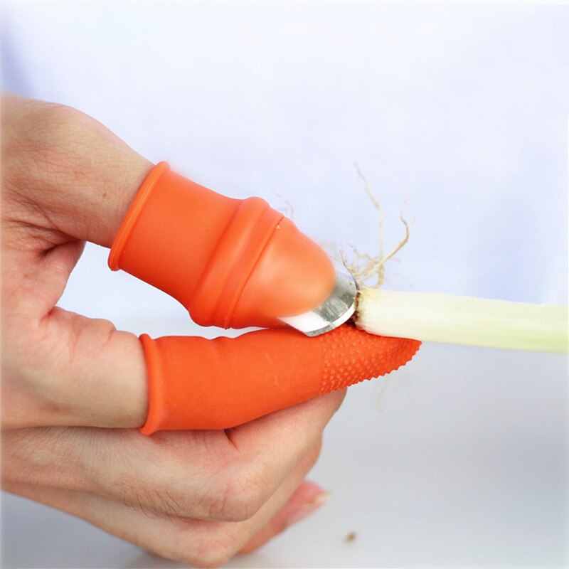Protège doigts en silicone couperet, gants de jardin pour couteau de récolte de légumes, ciseaux anneaux de coupe, ou lame de plante: small