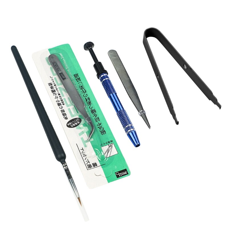 Juego de Herramientas de lubricación, pinzas para teclado mecánico, bolígrafo de lubricación, herramienta de 4 puntas, extractor de interruptores, juego de abrazaderas de interruptores, 5 uds.: 1