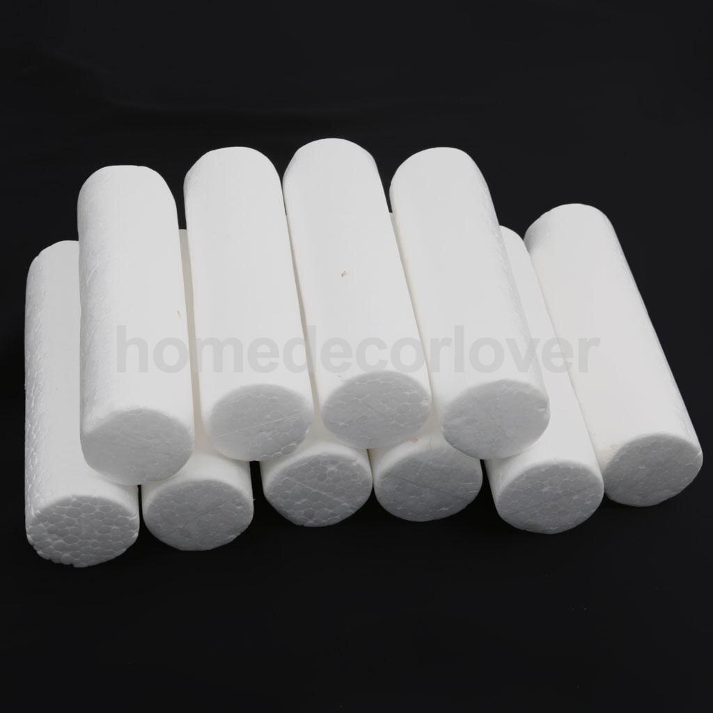 10 st vit modellering hantverk polystyrenskum cylinder pelare 12cm barn hantverk ornament