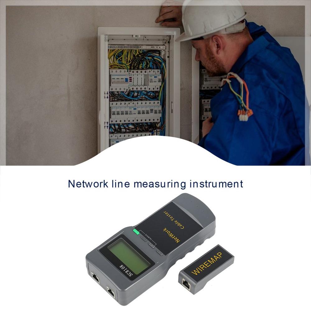 SC8108 Portable LCD Network Tester Meter&amp;LAN Phone Cable Tester &amp; Meter With LCD Display RJ45 Network Line Measuring