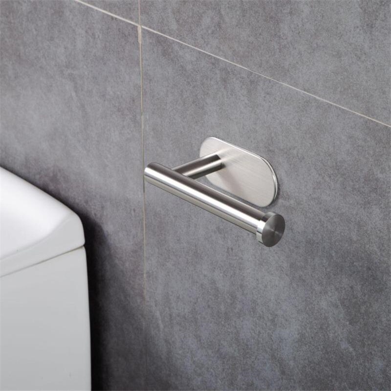 Free Punching 304 Stainless Steel Paper Holder Paper Towel Rack for Bathroom Kitchen Living Roon Toilet Tissue Holder Shelf