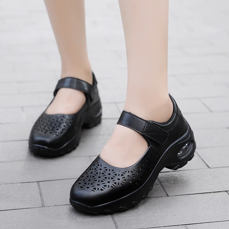 Kvinder sport toning swing sko åndbare damer walking sneakers udendørs sort hvid kvinder højde stigende sko
