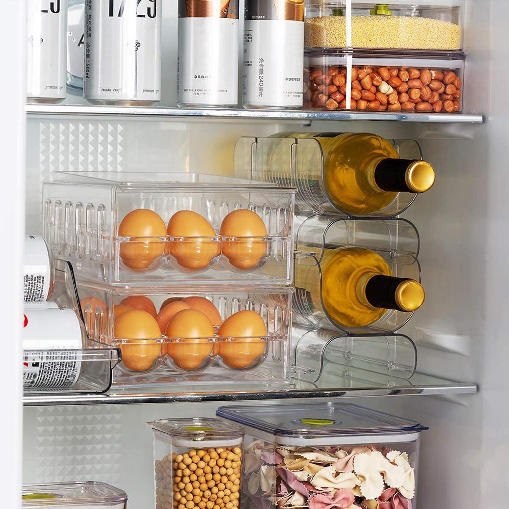 Acrylic Stackable Clear Wine Rack Holder for Kitchen Pantry Fridge Ideal Storage for Wine Champagne Beer Bottle Water