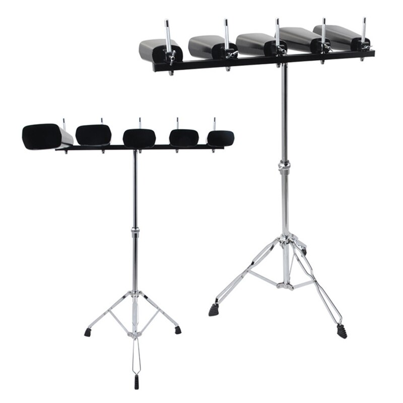 Machine à bruit de cloche de vache de 5 pouces 2 pièces Instrument de Percussion de cloche de vache avec bâton de poignée pour Kit de batterie de Percussion