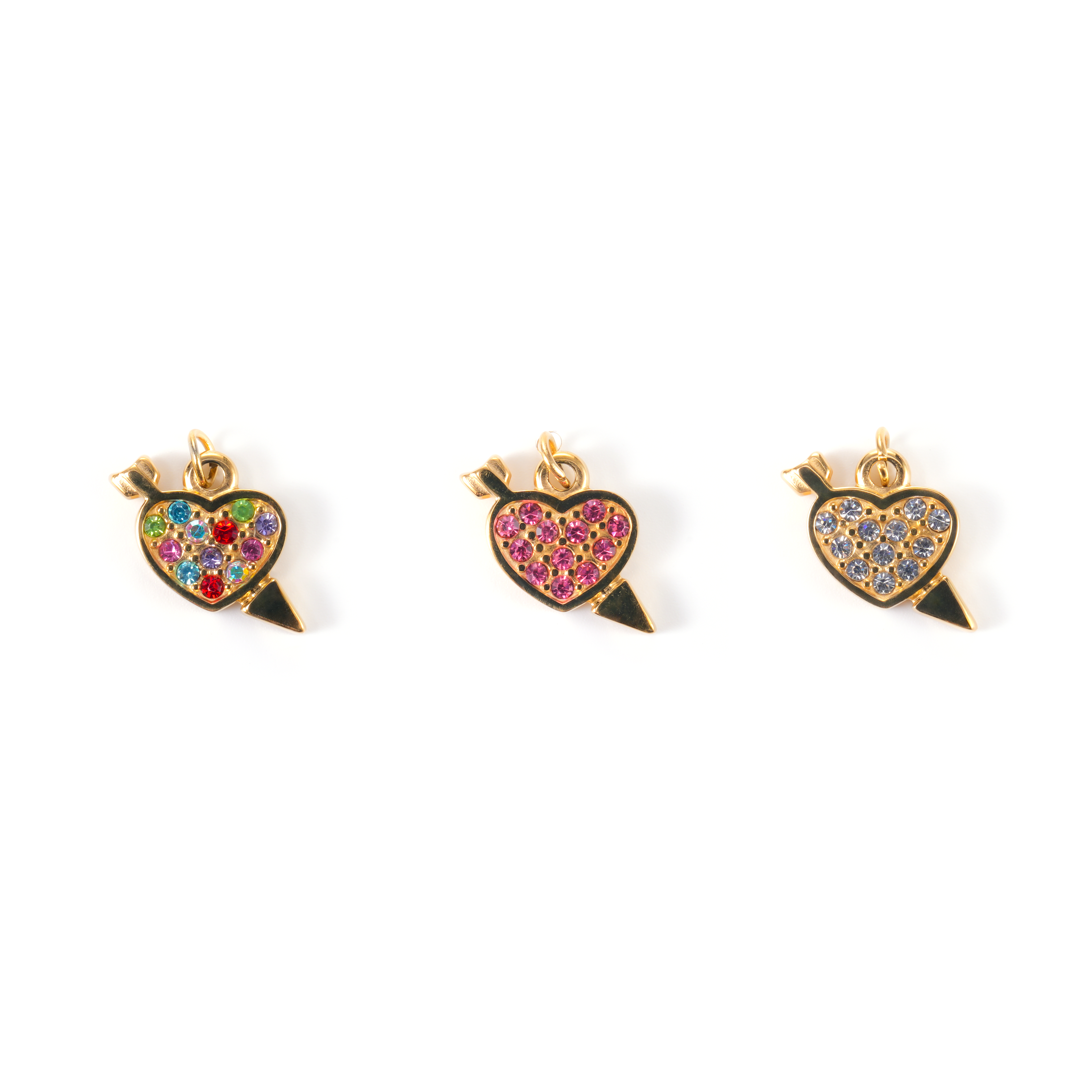CARLIDANA-Breloques en acier inoxydable plaqué or, pendentif coeur rouge, goutte d'huile, déclaration de connaissance chaude, bijoux à bricoler soi-même pour la Saint-Valentin