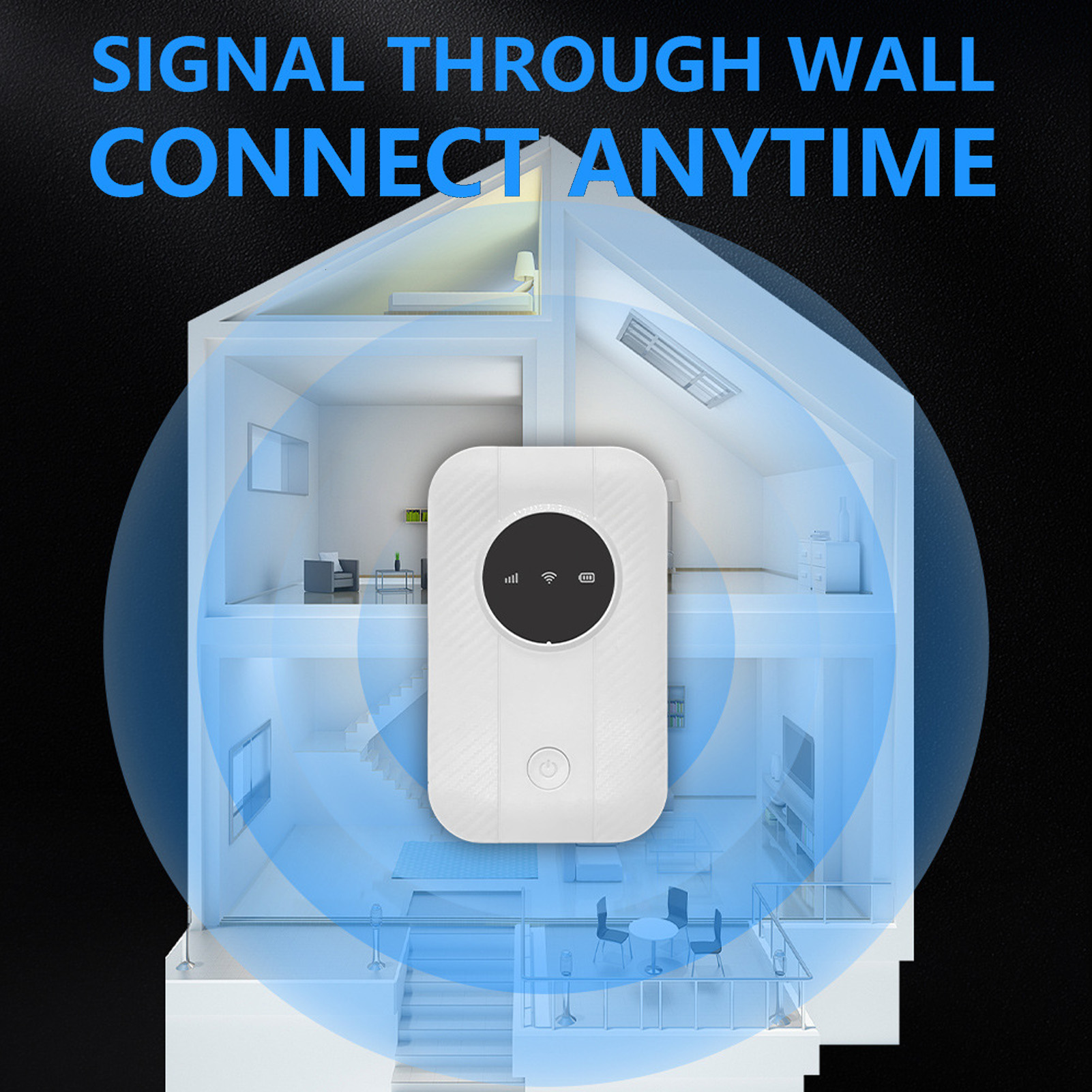 Bærbar 4g router med sim-kortslot, holdbart 300 mbps mobilt hotspot 5g tilslut  to 10 enheder til forretningsrejser