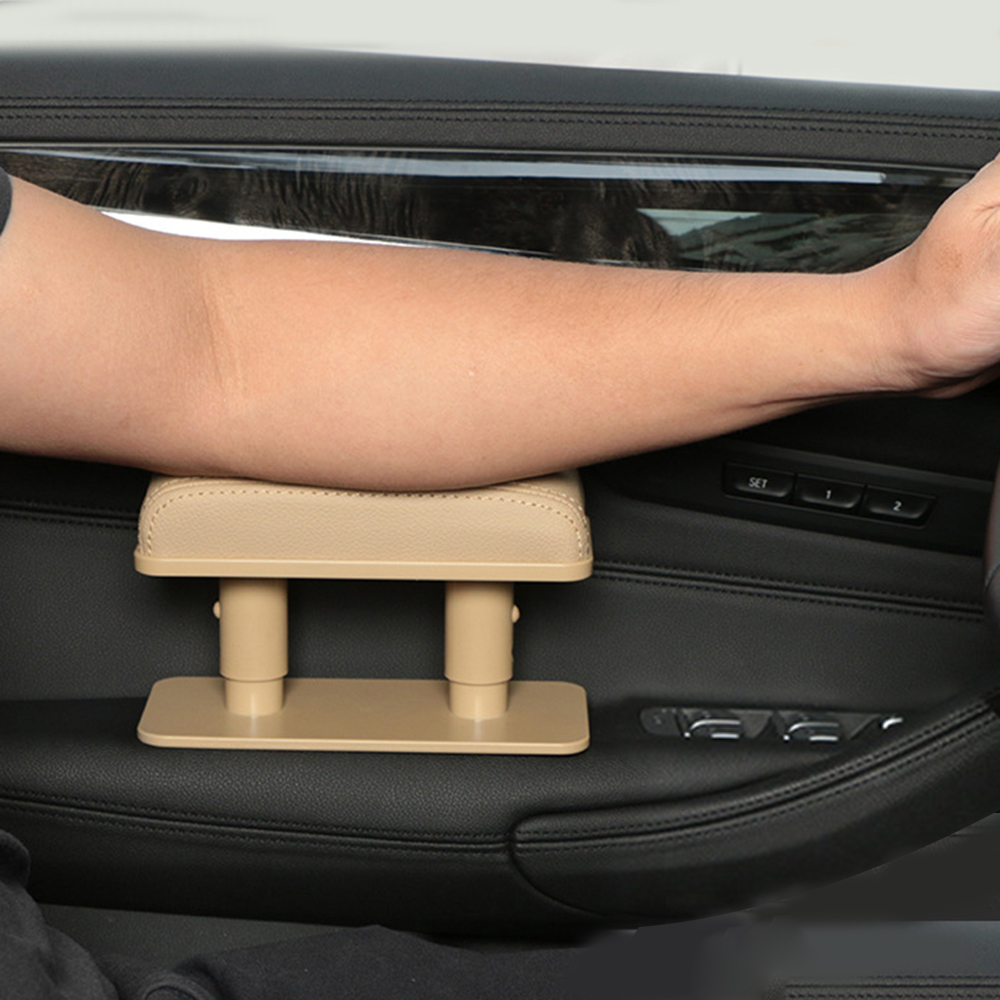 Accoudoir Voiture Universel Réglable En Hauteur - Coussin PU, Support Antidérapant, Noir
