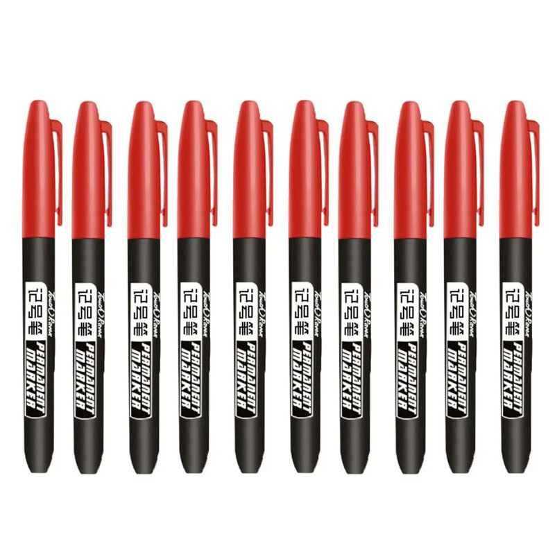 6/10 pièces stylo marqueur Permanent Manga dessin marqueurs noir bleu rouge encre étanche croquis stylos papeterie Art fournitures scolaires: Rouge