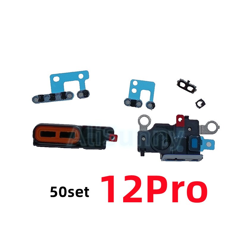 AliSunny 50Set głośnik + Mic Mesh samoprzylepna naklejka na iPhone 6 6S 7 Plus lewa + prawa siatka przeciwkurzowe ucho ekran dotknij klej: 50x for 12PRO