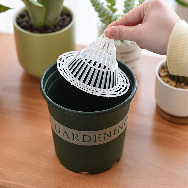 Flower Pot Junta Cônico Tampa De Drenagem, Green Plant Bottom Leakage Mesh Pad, 5 pcs