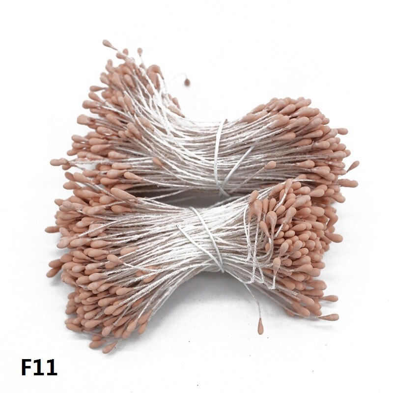 400pcs/lot Mini Flower Stamen Pistil DIY Artificial Double Heads Floral Stamens Home Wedding Decoration Cake Flowers Accessories: F11