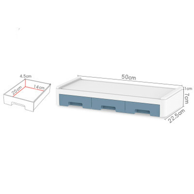 Desktop Computer Keyboard Lockers Monitor Stand Wood Computer Monitor Riser Desk Organizers with Drawers