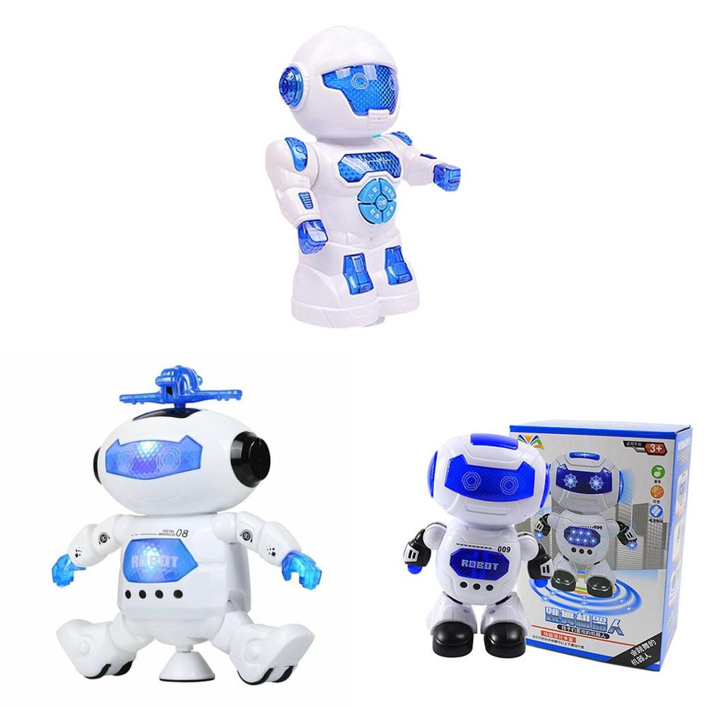 Children'S Toy Robot Neutral Plastic Music Infrared Glow Vocalization 360 Degree Cool Stunts Rotating Wheel: Education robot