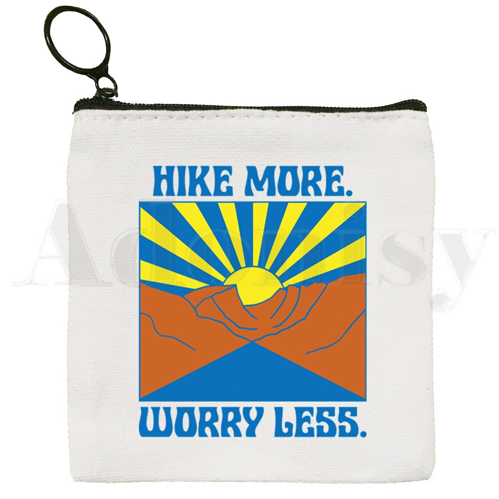 HIKE MORE Worry Less Hiking Camping Outdoor Purse Storage Small Bag Card Bag Key Bag Coin Clutch Bag Zipper Key Bag: D