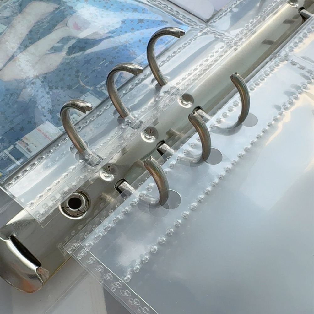 5/50pcs 4-Pocket Binder Photocards Holder Binder Background Paper Kpop Photo Album 6/3 Holes Inner Page Photo Card Binder Sleeve