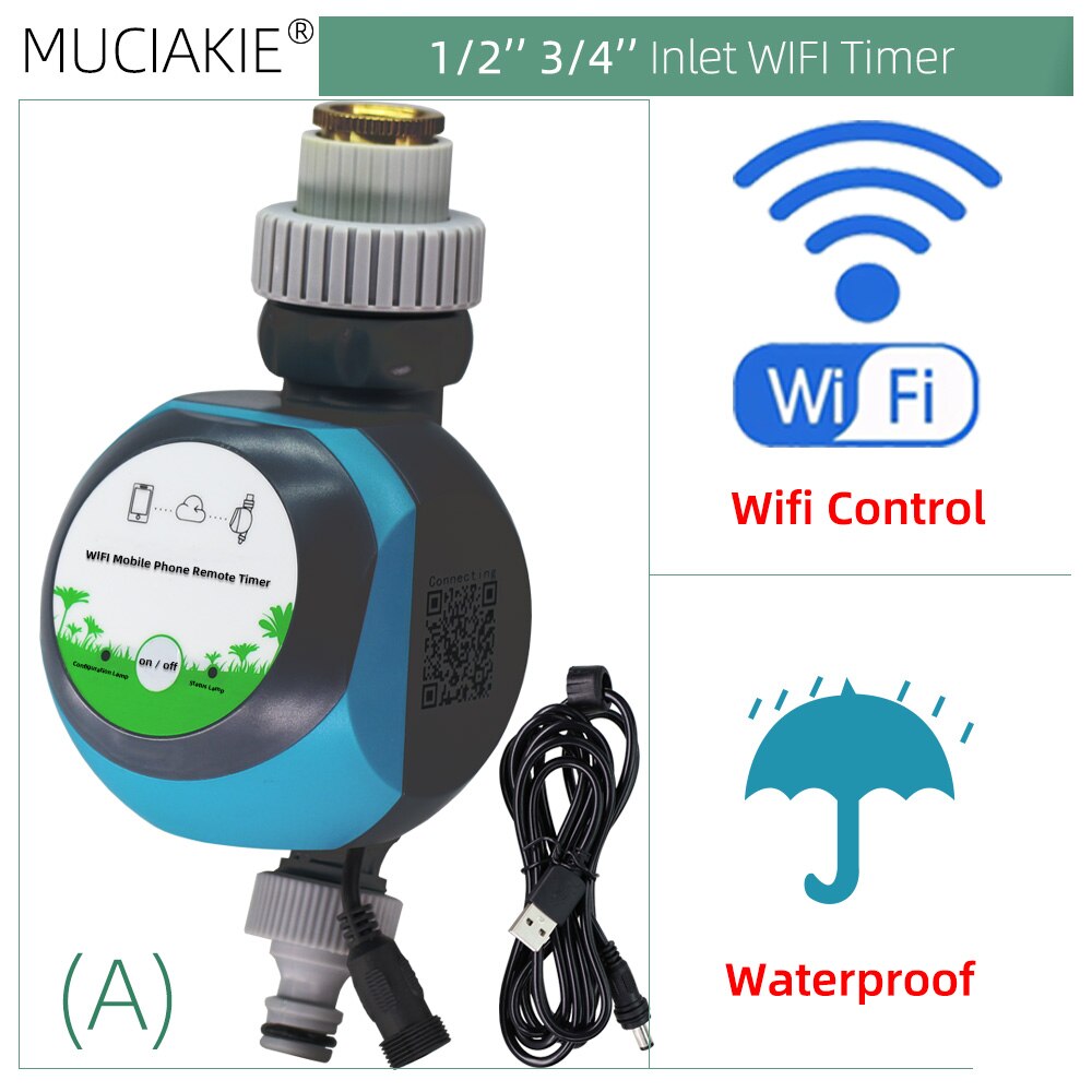 Temporizador de riego WIFI para jardín, sistema de riego automático, aspersor de plantas para césped, soporte para teléfono inteligente, Control remoto Tuya Smartlife: A