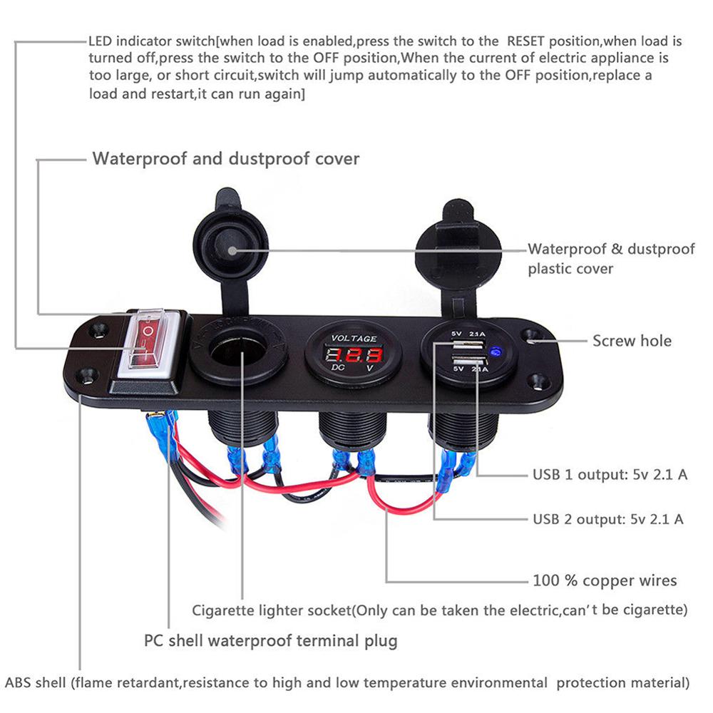 24V Auto Sigarettenaansteker Auto Boot Dual Usb Charger Splitter Sigarettenaansteker Stopcontact Telefoon Quick Charger Adapter