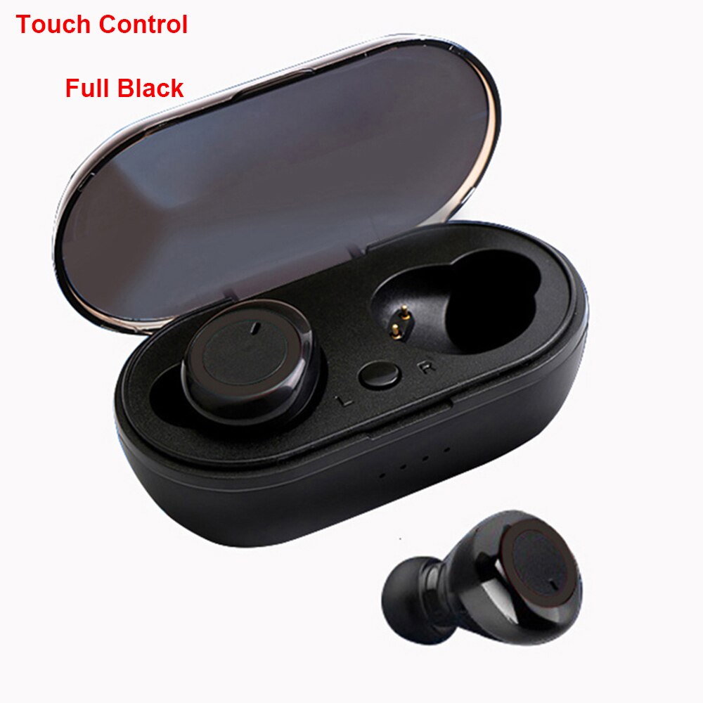 Fone de ouvido tws bluetooth 5.0, estéreo, grave, headset, com microfone verdadeiro, wireless, mini fone de ouvido esportivo para xiaomi iphone: B Full Black