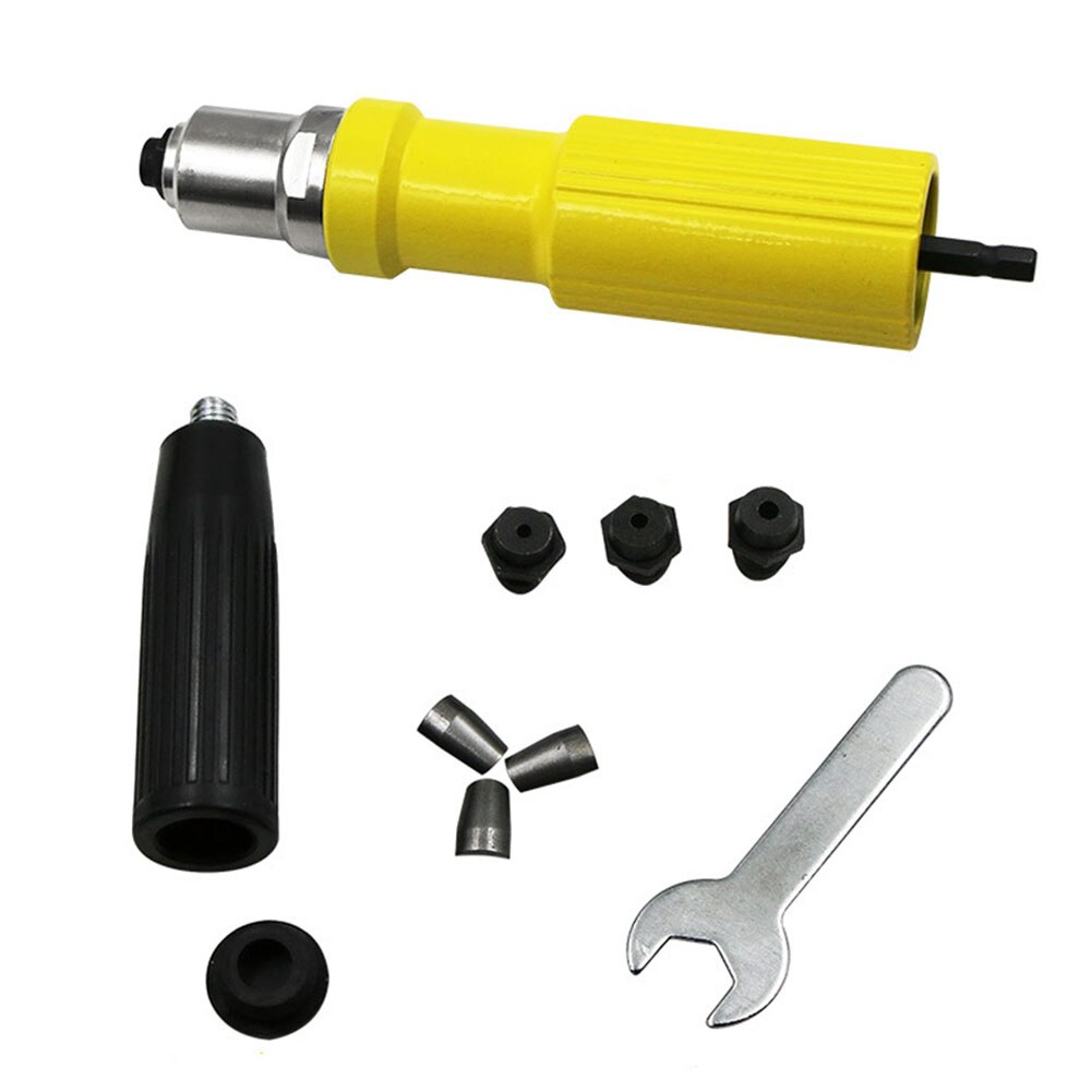 Rivet adaptateur ensemble pince métallique écrou d'insertion électrique Portable clé antidérapante sans fil rivetage perceuse électrique buse professionnelle