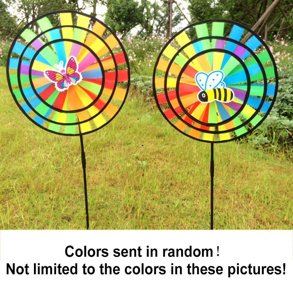 Outdoor Rainbow Windmill Pinwheel Wind Spinner Yard Garden Party Decor Kids Toy