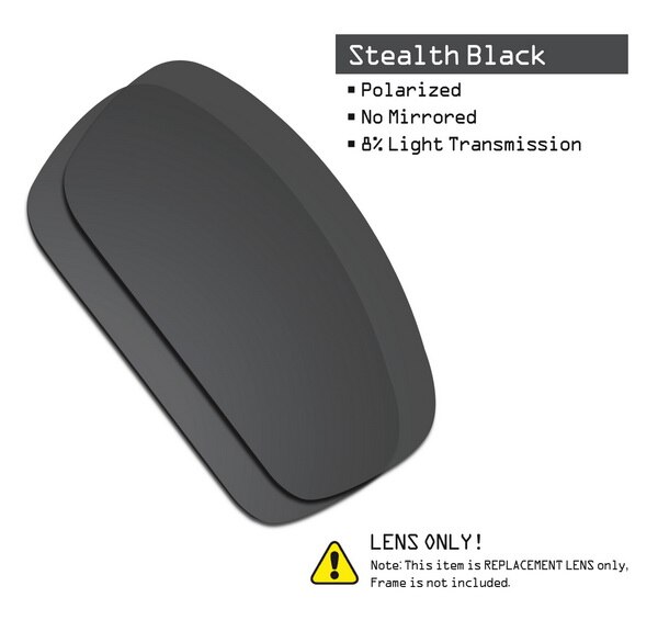 SmartVLT Polarized Replacement Lenses for Oakley Splinter Sunglasses - Multiple Options: Stealth Black
