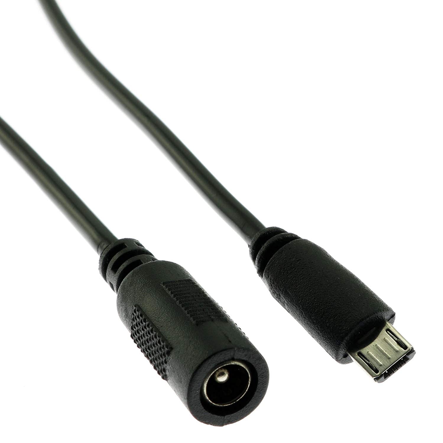 2PCS DC Barrel Jack to Micro-USB B Male Connector Adapter 5V Power Cable 5.5mmx2.1mm