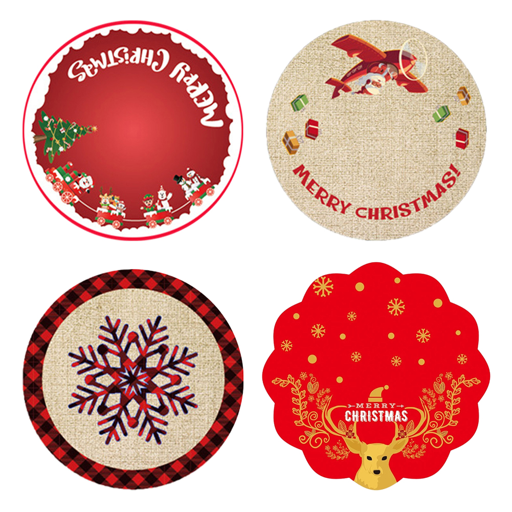 90cm Christmas Tree Skirts Floor Mat Personality Exquisite Wear-resistant Plush Edge Cover Year Xmas Party Home Decoration