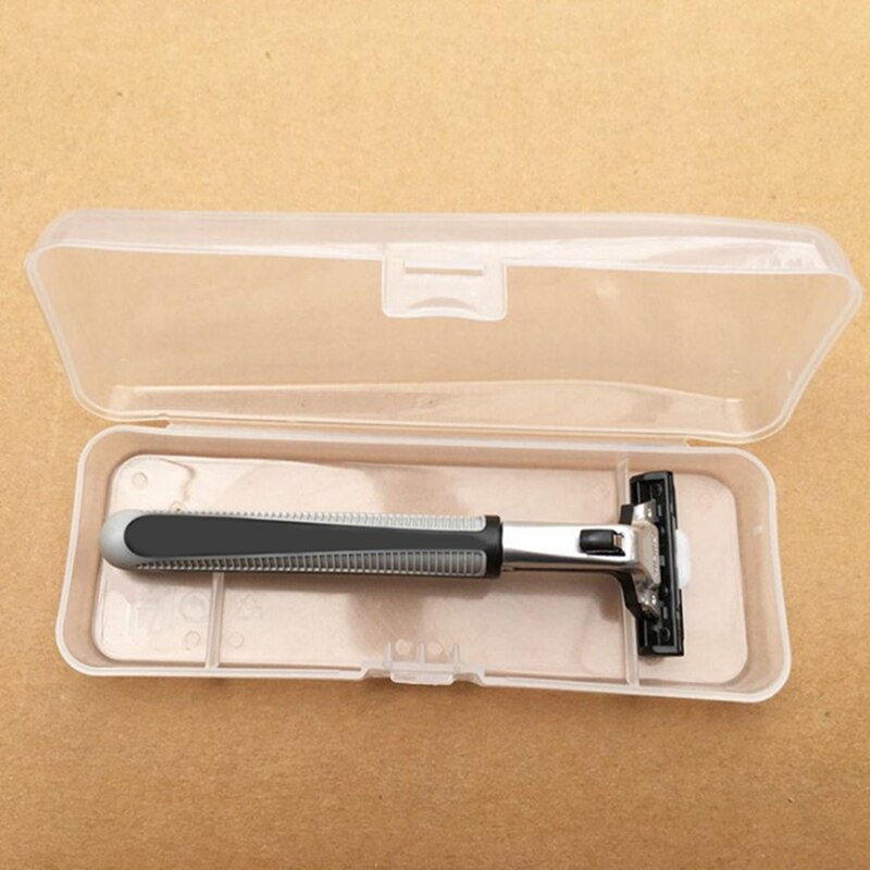 1 Pcs Double Edge Razor Opbergdoos Mannen Scheerapparaat Case Scheermes Accessoires Transparante Scheermes Houder Opslag Reizen Plastic Case