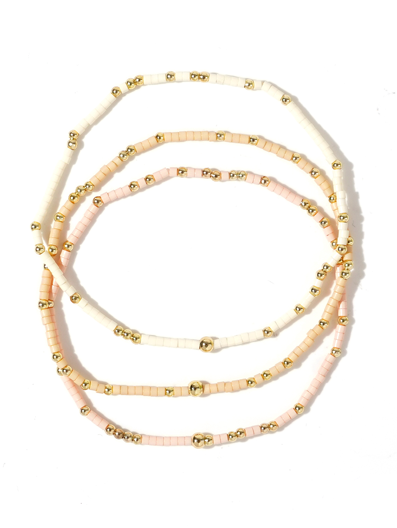 Perles de riz colorées de Style bohème d'été, 3 pièces, perles en cuivre de 2mm, Bracelet de perles empilées: Jaune brunâtre