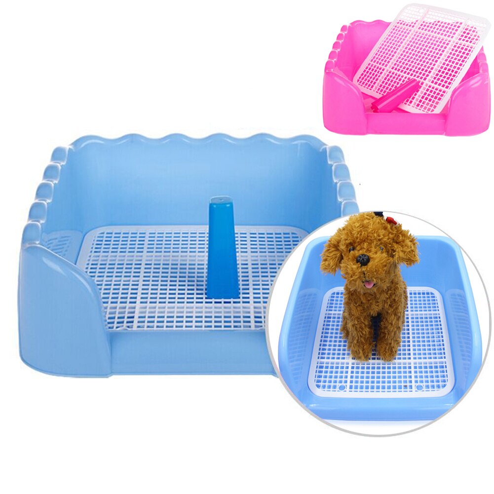 Dog Tray Grid Litter Boxes Large Pet Fenced Toilet Puppy Training Bedpan with Wall Indoor Pet Potty Easy to Clean Supplies