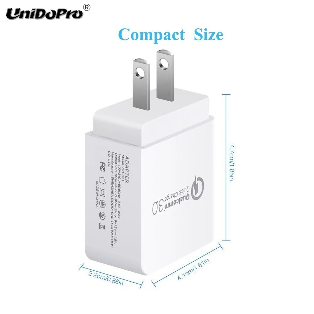UNIDOPRO-cargador de pared de carga rápida QC 3,0, 18W, enchufe de EE. UU., UE, CA, para Teclast T20 , X98 Plus II, P10, T10, X10 +, Tbook 10 S