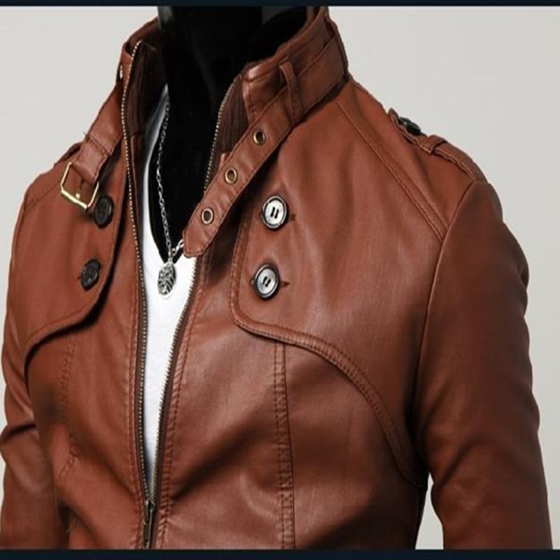 Motorcykel smal pu konstläderjackor herr dj jackor herr jaqueta de couro masculina herr skinnjackor nitar