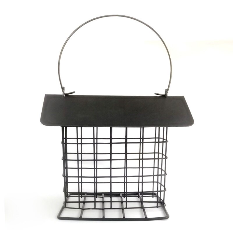 Squirrel Proof Double Suet Wild Bird Feeder with Hanging Metal Roof