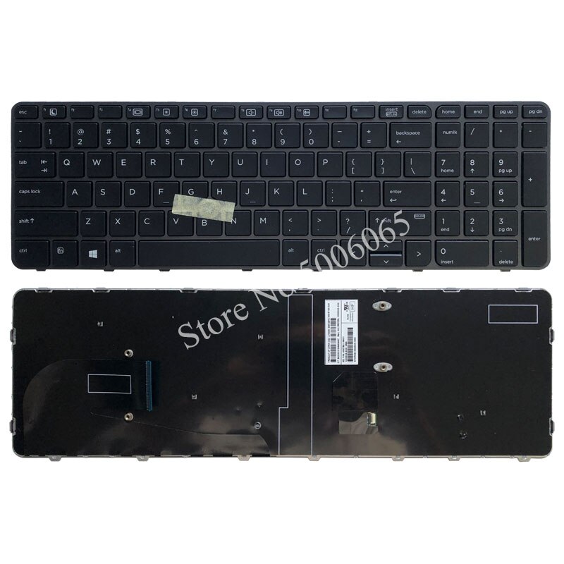 Us Laptop Toetsenbord Voor Hp Elitebook 850 G3 Zbook 15u G3 Geen Backlit Met Point Stick: Black frame