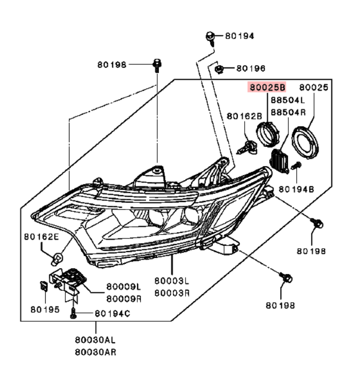 Outlander3 Cover, Koplamp Bulb Socket Grootlicht Originele 8301C683