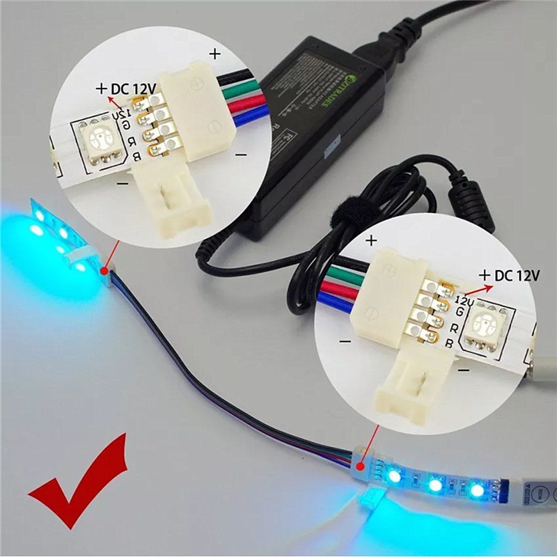 5pcs/lot 4 Pin RGB LED Strip Connector Wire Female Cable Free Welding Extension Connector for RGB Non-Waterproof LED Tape Light