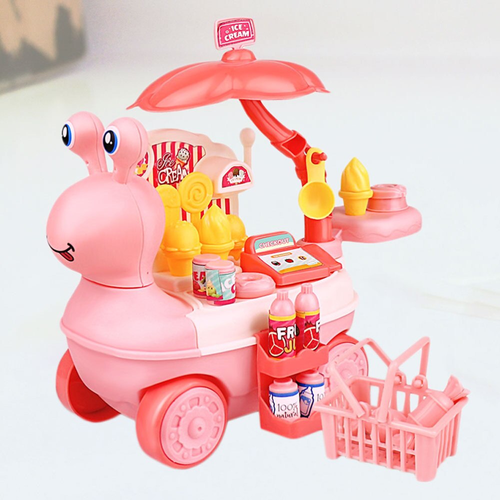 Kid Keuken Diy Keukengerei Speelgoed Kinderen Kookgerei Kid Slak Vorm Kunstmatige Ijs Snoep Winkelwagen Speelgoed Set