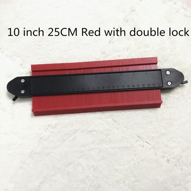 Contour Copy Gauge Contour With Lock 5/10inch Gauge Duplicator Contour Scale Template Wood Marking Tools Tiling Measuring Ruler: red 25 cm lock