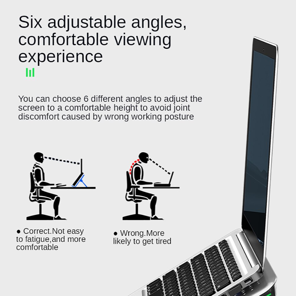 Portable Gaming Laptop Cooler Two USB 17 Inch Large Size Laptop Cooling Pads Speed/Height Adjustable Laptop Stand For Notebook