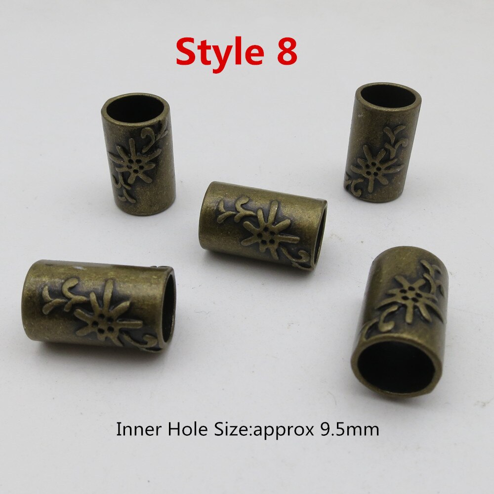 5 Stks/pak Big Hole Viking Haar Vlecht Dread Dreadlock Baard Kralen Ringen Buis Voor Vrouwen Mannen Haaraccessoires: 5pcs Style 8