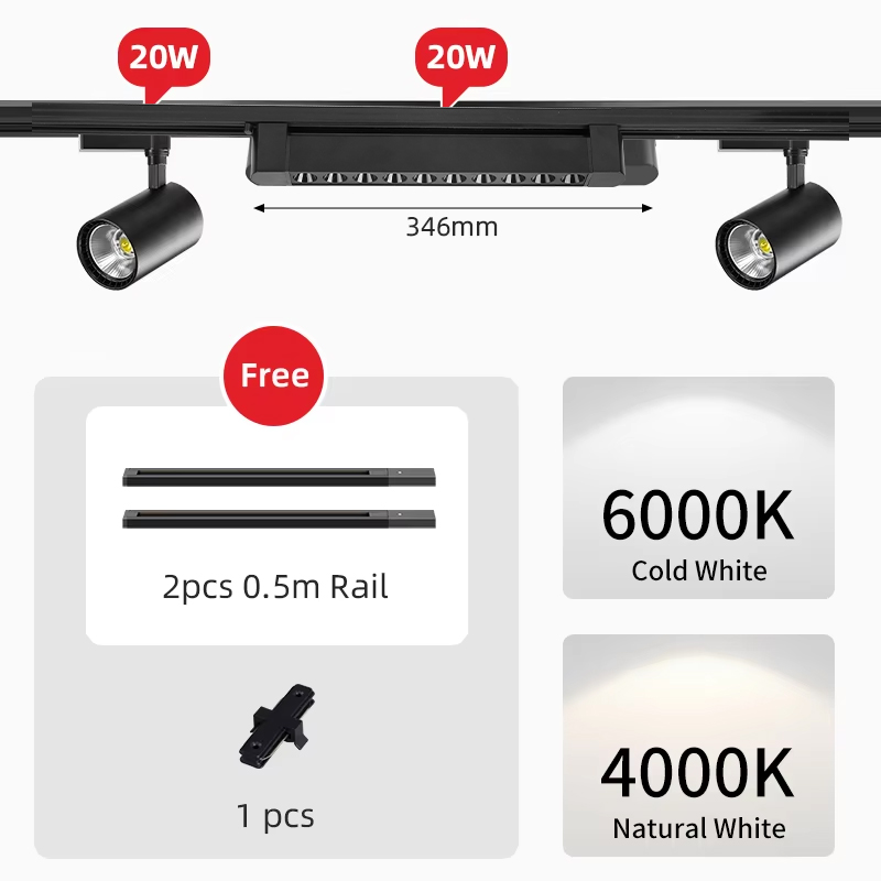 Led track light, 110v/220v long strips, track spotlight shop, decor, hanging lighting, living room, kitchen, ceiling track light set