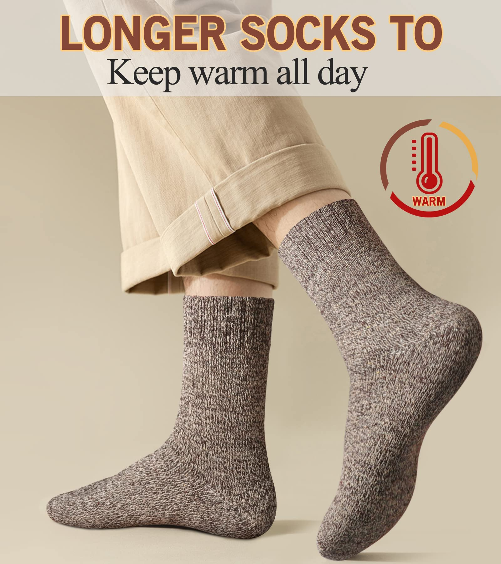 5 pares de inverno quente meias masculinas grossas meias femininas super mais grossas meias sólidas meias de inverno contra neve fria terry meias