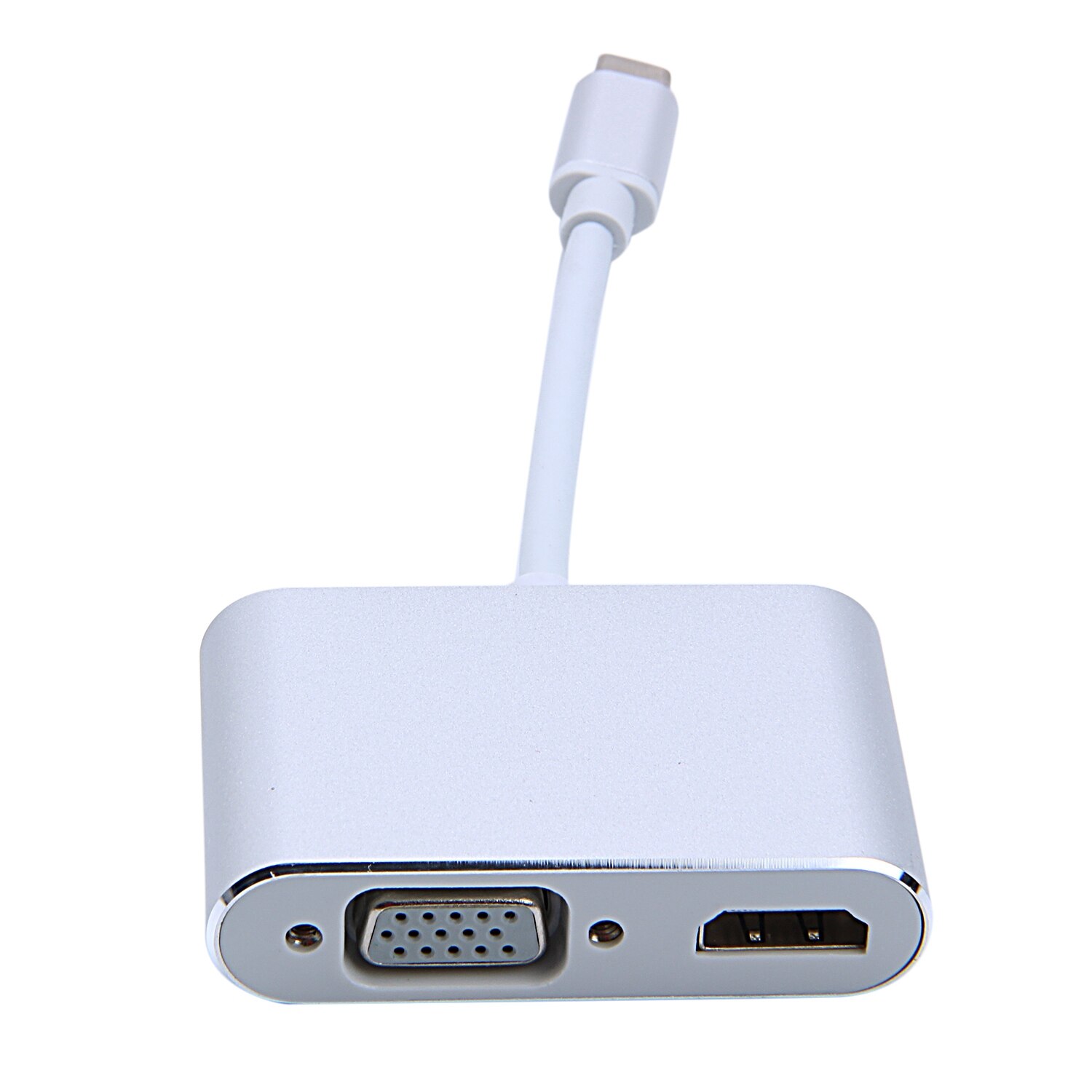 USB C to HDMI VGA Adapter, 2 in 1 Type C to VGA HDMI 4K UHD Converter Hub: Default Title