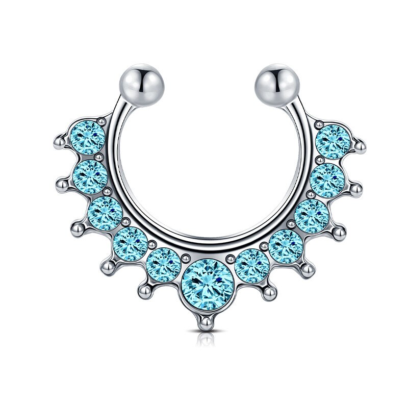 18G Faux Septum nez cerceau anneaux en acier inoxydable fausse lèvre oreille nez Septum anneau Non Piercing pince sur nez cerceau anneaux Piercing du corps: Pistolet noir plaqué