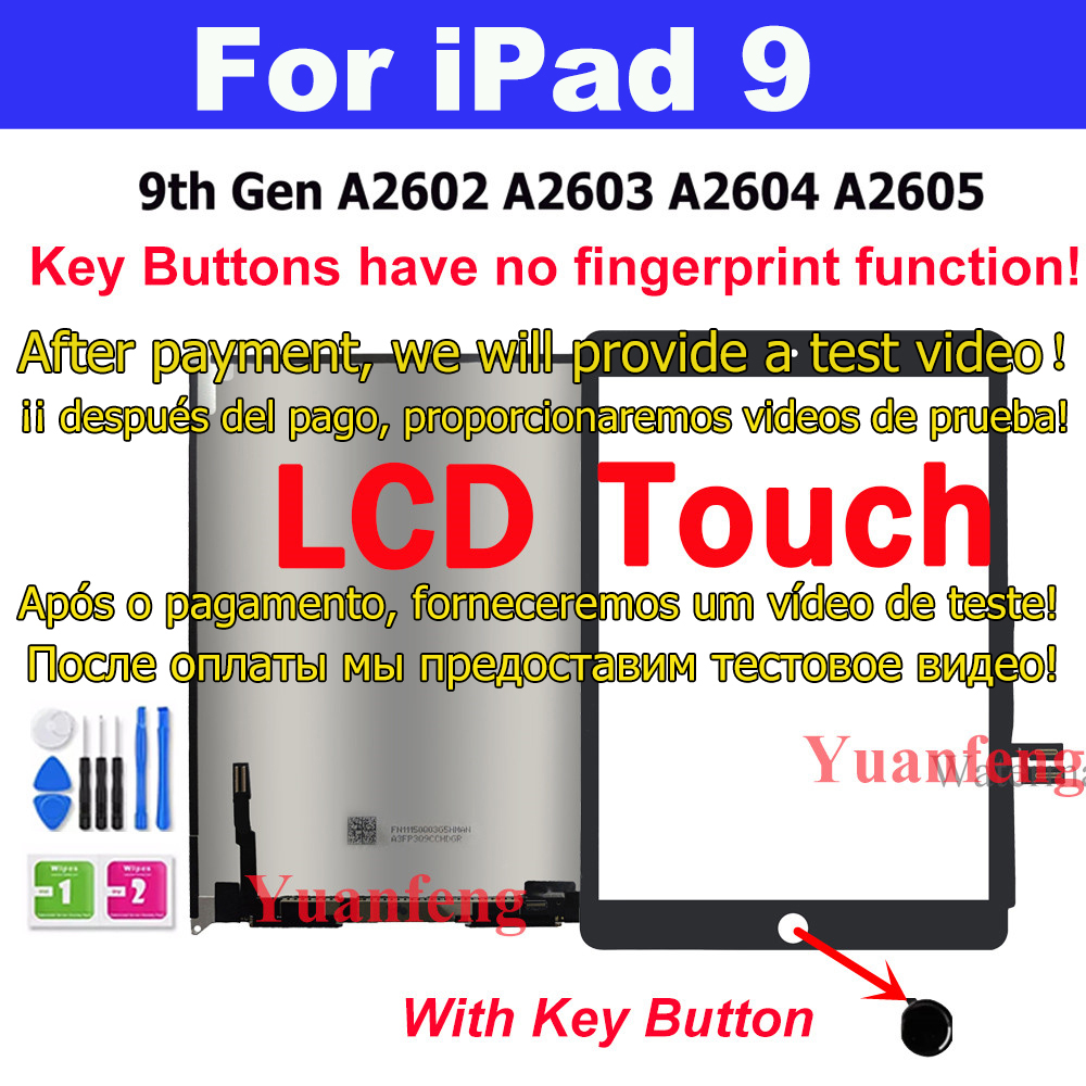 Reparasjon av nettbrett, lcd-berøringsskjerm til ipad 7 8 10.2 , 7th , gen.  a2197 a2198 a2200 8th a2270 a2430 a2428 a2429 9th a2602: Grå